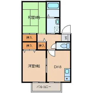 クレールシティA【1階】の間取り