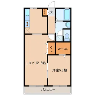 宮城県仙台市若林区蒲町東【アパート】の間取り
