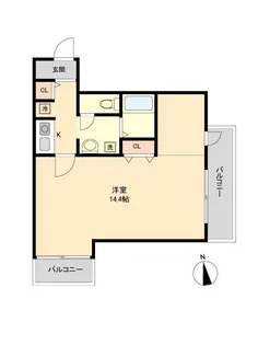 1Kの間取り画像