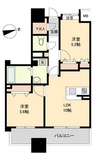 パークフラッツ五橋【9階】の間取り