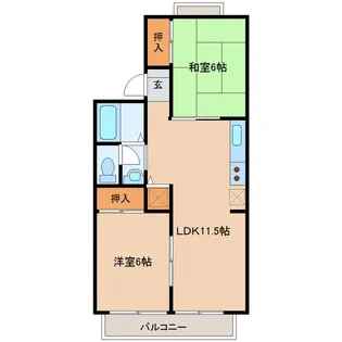 PARCROSETTE(伊在)1番館【2階】の間取り