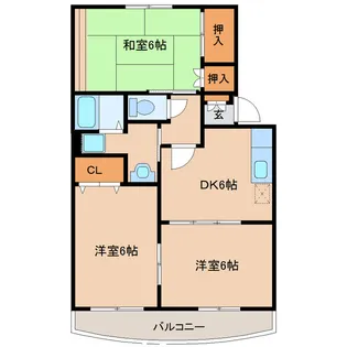 ラ・フェット沖野【2階】の間取り