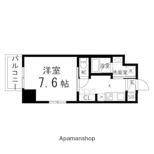 カーサヴェルデ新寺通【703号室】の間取り
