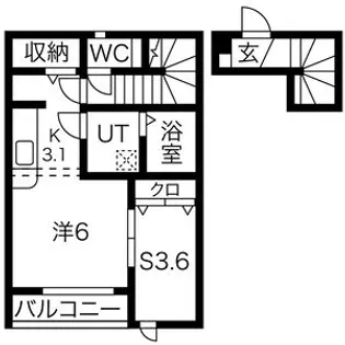 イーストブルーサンロクB棟【2階】の間取り