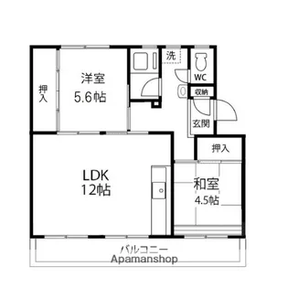 仙台沖野団地9号棟【203号室】の間取り