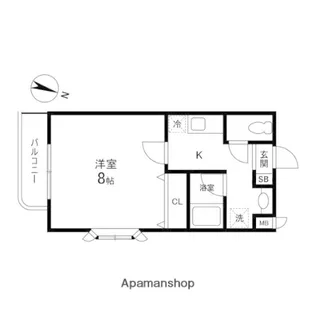 ヴィラ・ラレーヌ【208号室】の間取り