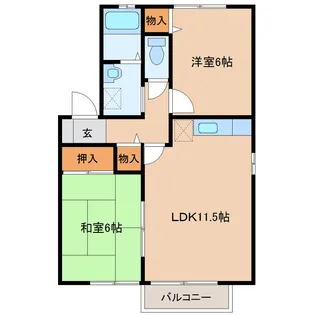 デライトコートA【2階】の間取り