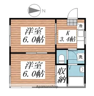 コーポサクラギ【202号室】の間取り