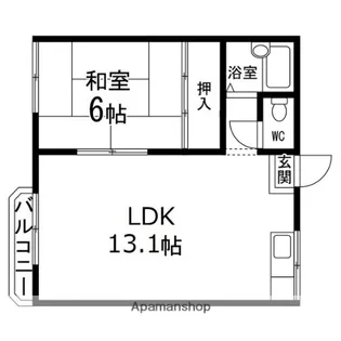 シェトワ多賀城【201号室】の間取り