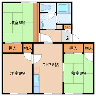 ガーデンハウス沖野B棟【1階】の間取り