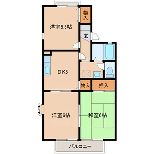 フレール沖野B【2階】の間取り