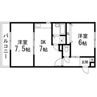 エトワール東仙台【205号室】の間取り