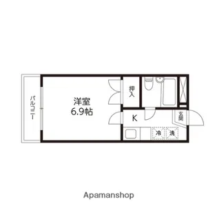 クレージェ原町【205号室】の間取り