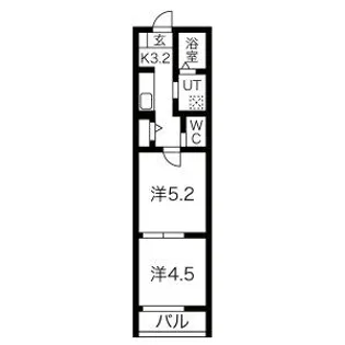 エトワール六丁の目【3階】の間取り
