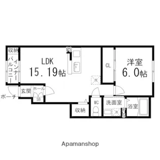 CALME PLEIADES【102号室】の間取り