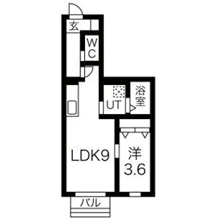 DANARS COURT向山(ダナーズコート)【1階】の間取り
