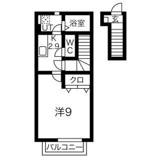 プロパティー長町B【2階】の間取り
