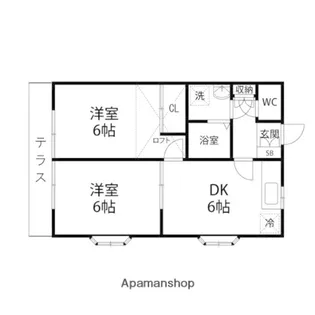 カサブランカ新田2【106号室】の間取り