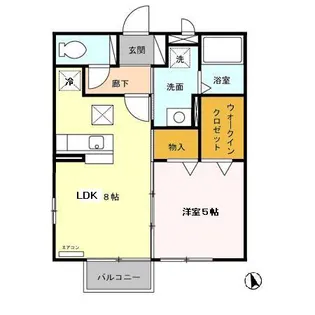 ボナール西多賀【1階】の間取り