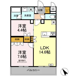 CINZA若林【2階】の間取り