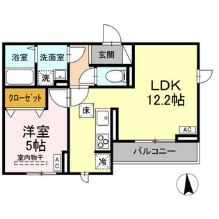 DーROOMルント連坊 B【1階】の間取り