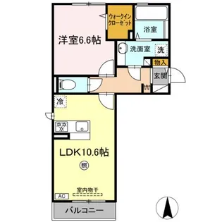 DーROOM荒井東【2階】の間取り