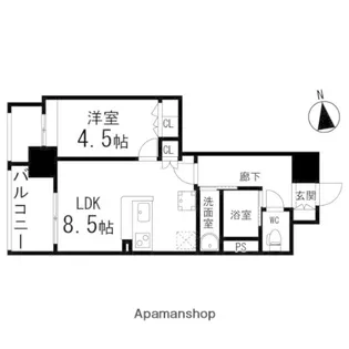 ディークレスト太子堂駅前 West【0501号室】の間取り