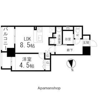 ディークレスト太子堂駅前 East【0801号室】の間取り