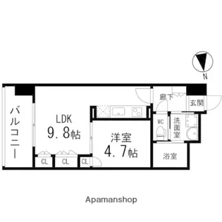 ディークレスト太子堂駅前 East【0302号室】の間取り
