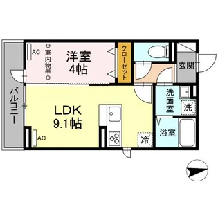 D-ROOM 蒲町【2階】の間取り