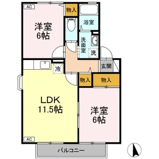 トゥインクル土手内 A・B【2階】の間取り