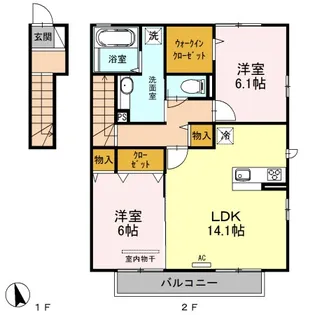得蔵 弐番館【2階】の間取り