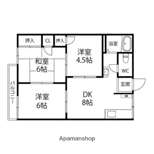 クレストエイト【205号室】の間取り