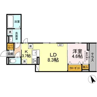 DーROOM銀杏町II【1階】の間取り