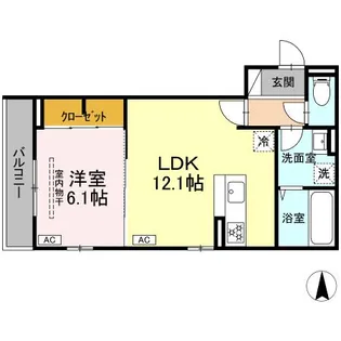 DーROOM小田原2丁目B【3階】の間取り