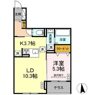 1LDKの間取り画像