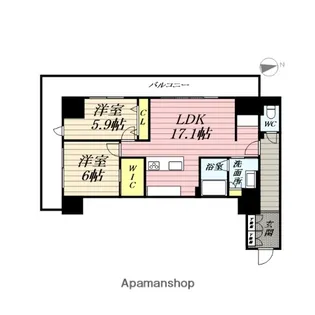ナナアーク荒町【7階】の間取り