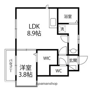メゾンドキャトル【102号室】の間取り