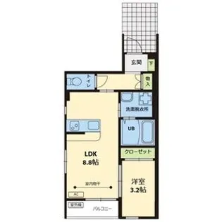 1LDKの間取り画像