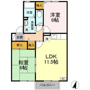 レフィナードYOU【1階】の間取り