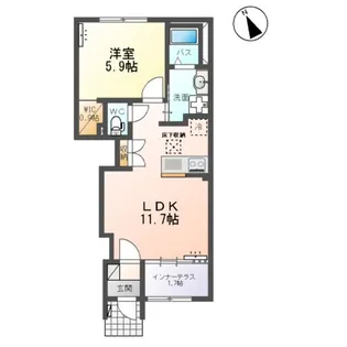 クレストコートⅡ【1階】の間取り