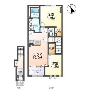 クレストコートⅡ【2階】の間取り