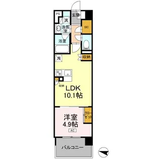 ロイヤルパークス仙台青葉通【14階】の間取り
