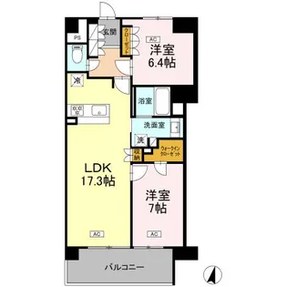 ロイヤルパークス仙台青葉通【12階】の間取り