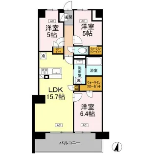 ロイヤルパークス仙台青葉通【3階】の間取り