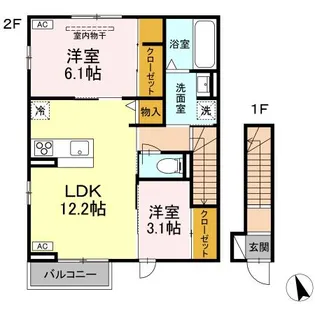 DーROOM富沢西2丁目【2階】の間取り