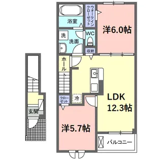 サニーセトル拾弐号館【2階】の間取り