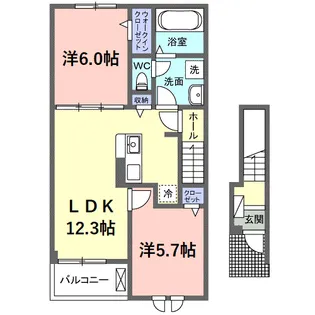サニーセトル拾弐号館【2階】の間取り