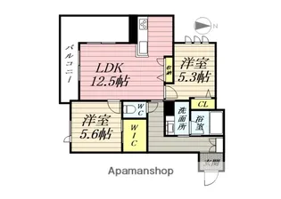 ベレオ久遠の杜【2階】の間取り