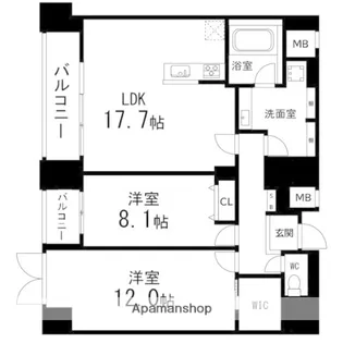 ルアーナ・エール・レジデンス仙台【602号室】の間取り